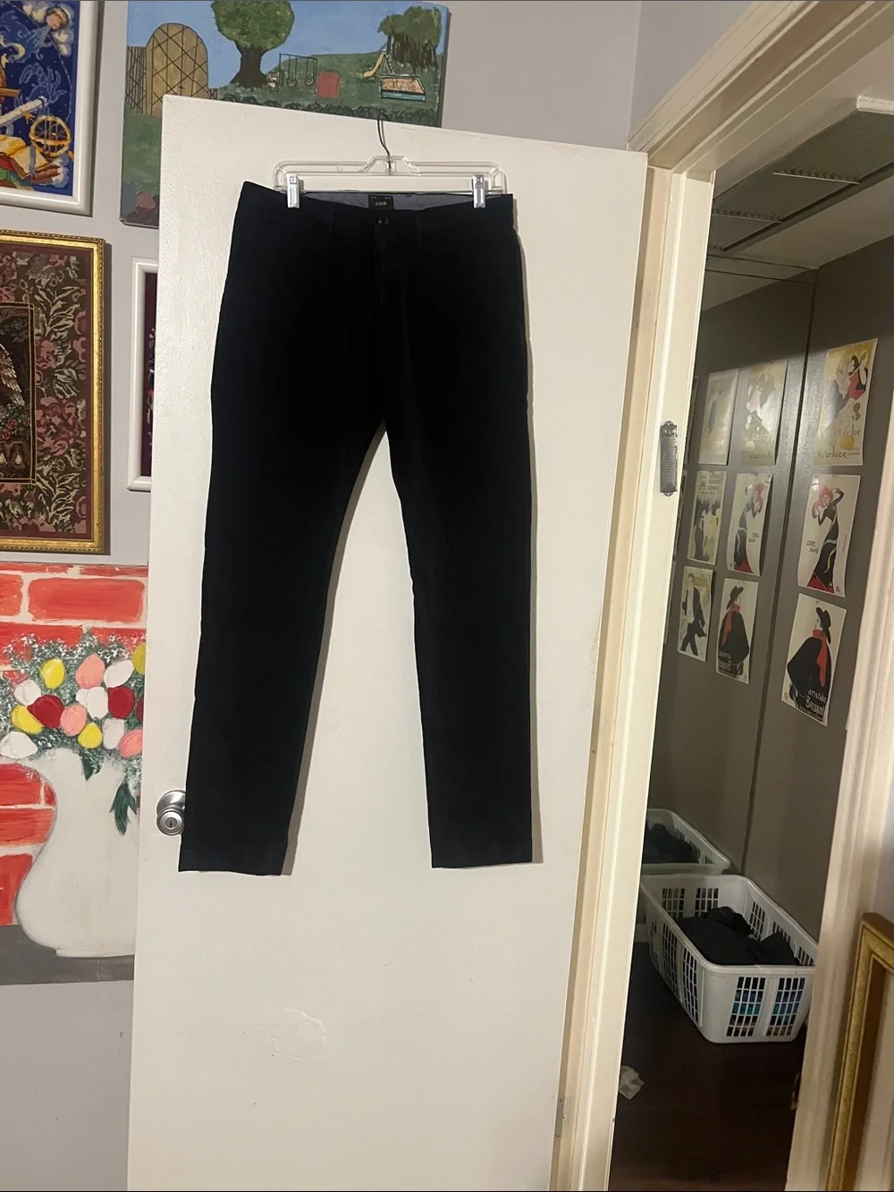J. Crew black chinos. Flat front